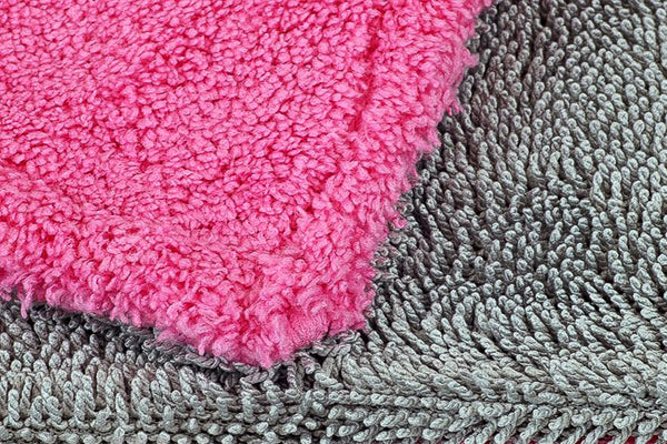Super Plush Microfiber Towels (Pink/Gray)